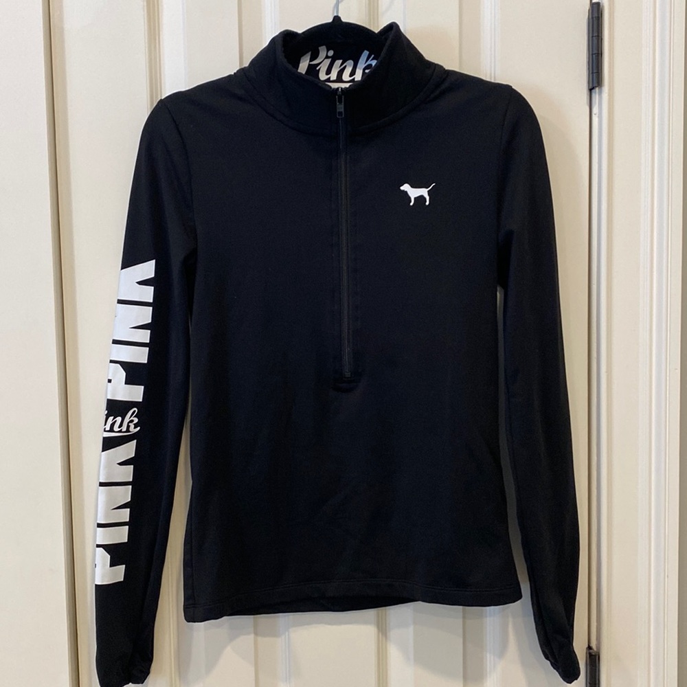 VS Pink 1/2 zip long sleeve shirt